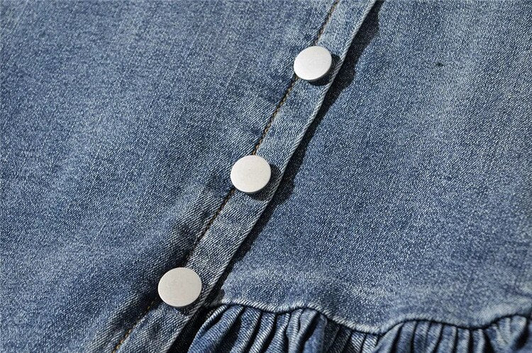 Harajuku Punk Y2K Denim Mini Pleated Skirt Ladies Summer High Waist Jeans Shorts Skirts Women Ruffles Fashion Korean