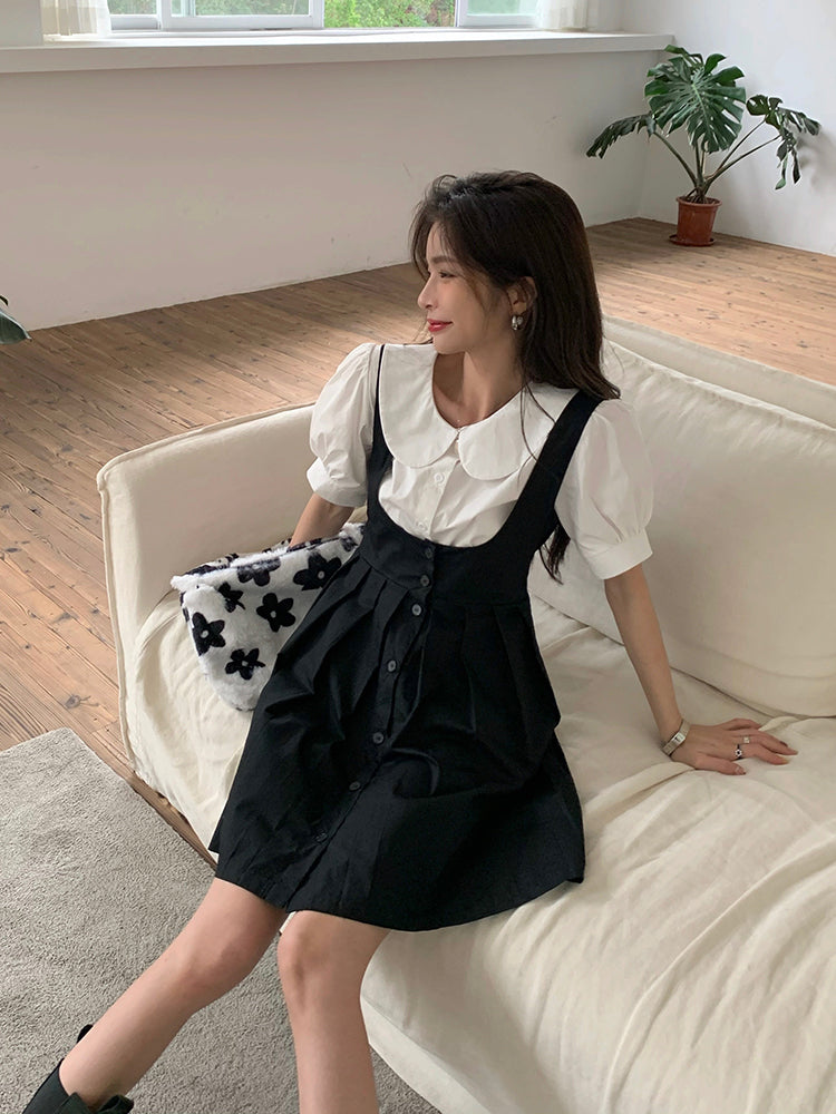 Summer Elegant Dresses Women Casual Short Sleeve Vintage Mini Dress Female Evening Party Dress Kawaii 2 Piece Set Design