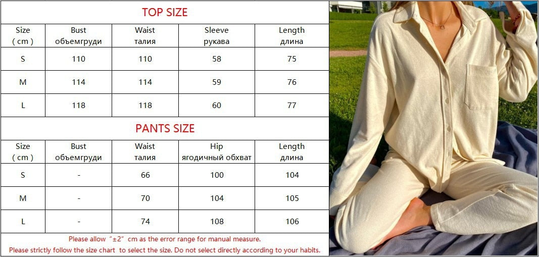 Autumn New Pant Suits Women Long Sleeve Solid Shirt Elastic Waist Wide Leg Pants Set Mujer 2 Piece Set Casual Outfit