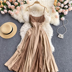 Women Summer Elegnat Dress 2021 New Vintage Splicing Color Square Collar Midi Beach Dresses Vestidos Ladies Boho Long Robe
