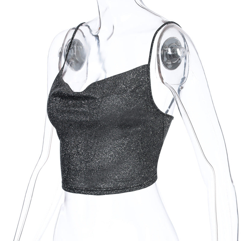 Halter Crop top t shirt Cropped Sexy Backless Sleeveless Tank tops for women Spring Autumn Woman clothes Ropa mujer Vetement