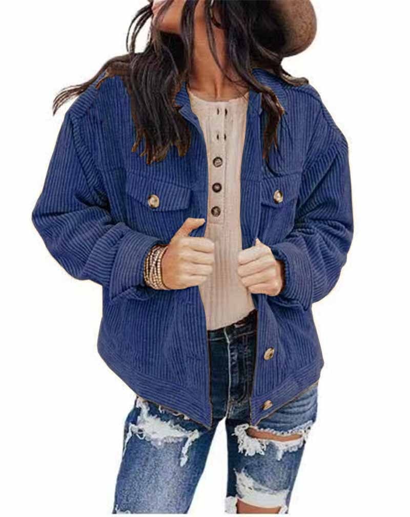 Lizakosht Jackets For Women  Denim Corduroy Camouflage Stitching Jacket Turn-dowm Lapel Vintage Cowgirl jackets coats chaqueta mujer
