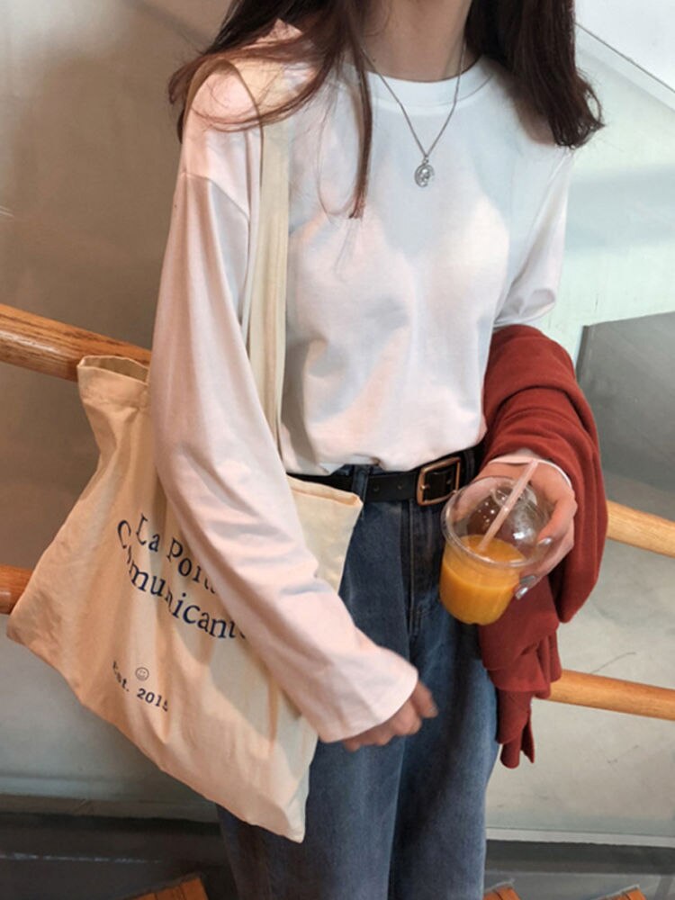 Sweaters Women Ulzzang Letter Chic Vintage V-neck Daily Oversize Girls Pullovers Student Fall Casual All-match Ins Women Sweater