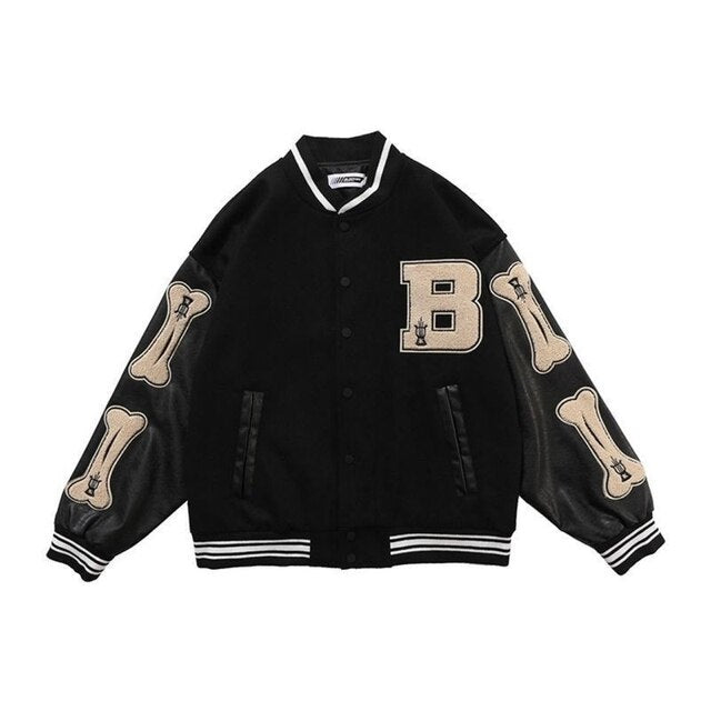 American retro letter embroidery flocking Y2K street hip-hop baseball uniform jacket female new college style couple outfit