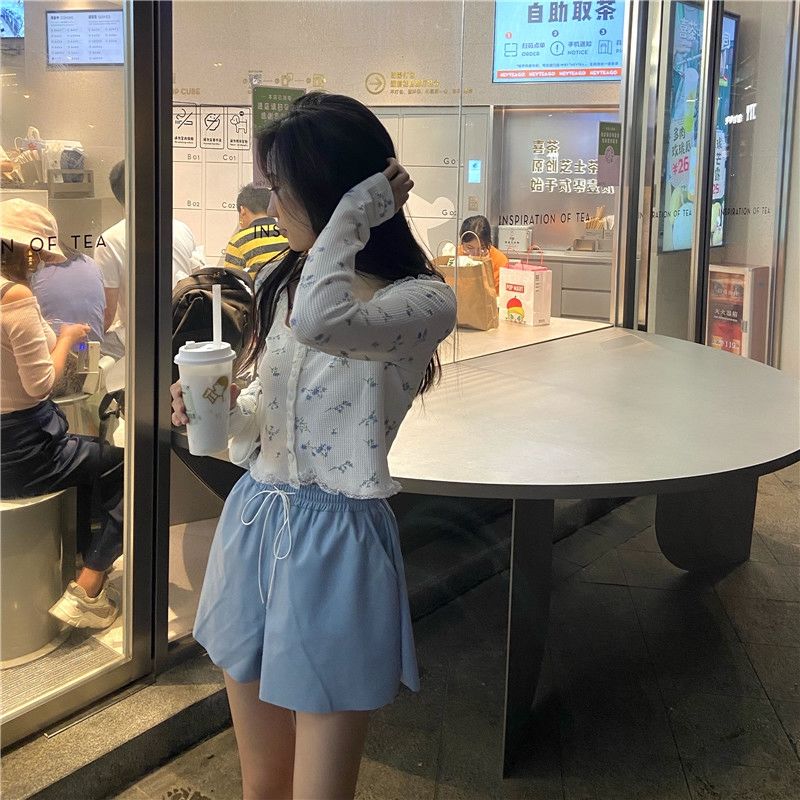 Women Cardigan Sweet Crop Top Design Patchwork Lace Floral Gentle Students All-match Retro Single Breasted Korean Style Chic Ins