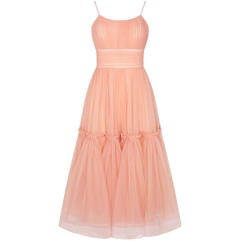Simple Light Pink Short Prom Dresses Spaghetti Straps Tiered Tulle Prom Gowns Sweeheart Tea-Length Wedding Party Dress