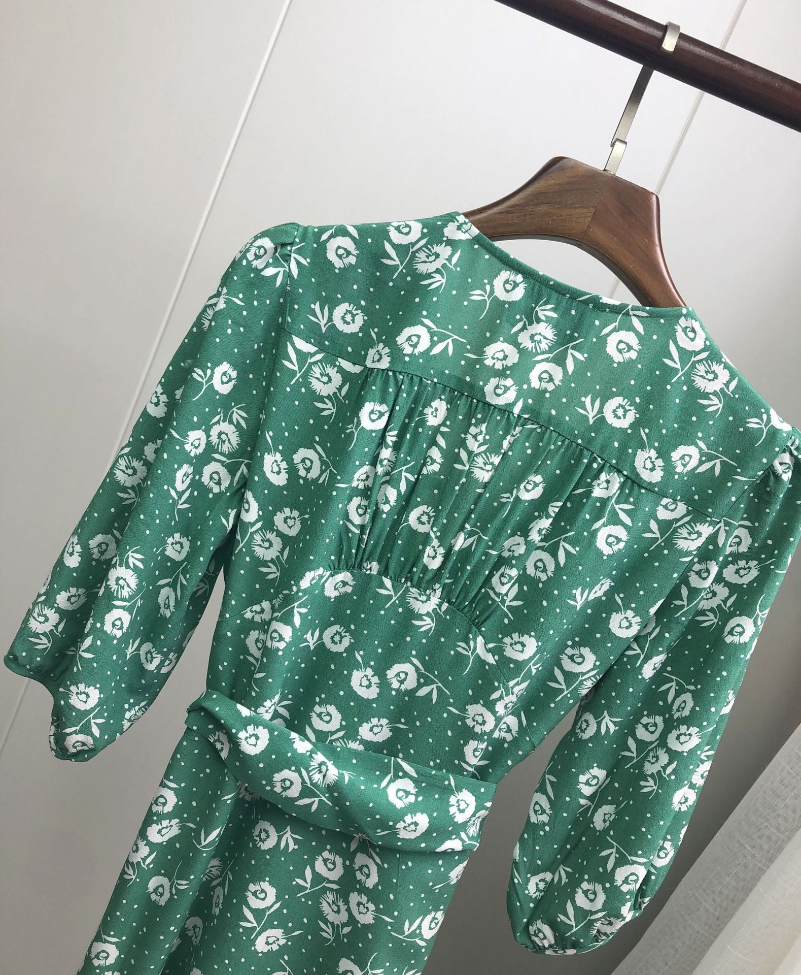 Lizakosht Women Dress New Vintage Floral printing Waist Wrap tea midi dress Long One-Piece Dress