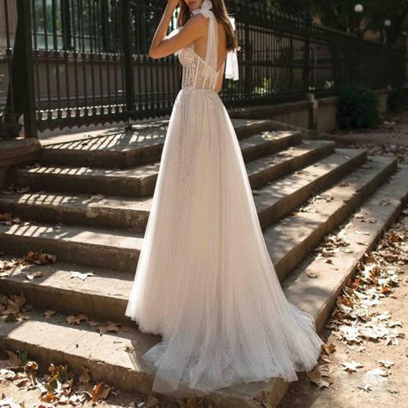 Grosfairy 2021 Women Wedding Party Slit Dress New Arrival Casual Brand Fashion Sexy Backless Sling Touching Chest Illusion Robe