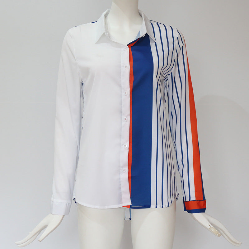 Lizakosht Fashion Women Ladies Long Sleeve Loose Blouse Summer V-Neck Casual Shirts Tops Clothing Turn Down Collar Office Casual Clothes