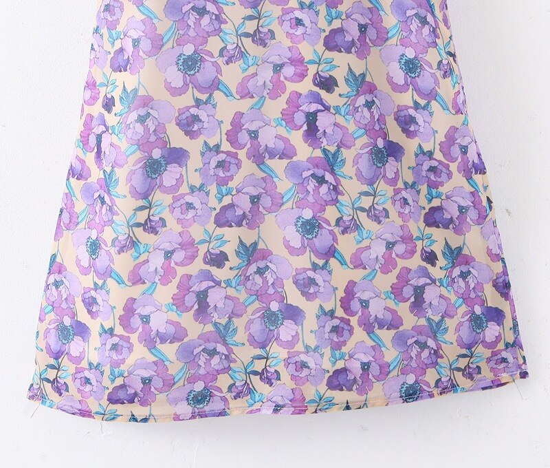 Summer Floral Dress Puff Sleeve Printing French Mini Dress Women Vestidos De Verano Short Sleeve Sexy Club Dress Ladies Dresses