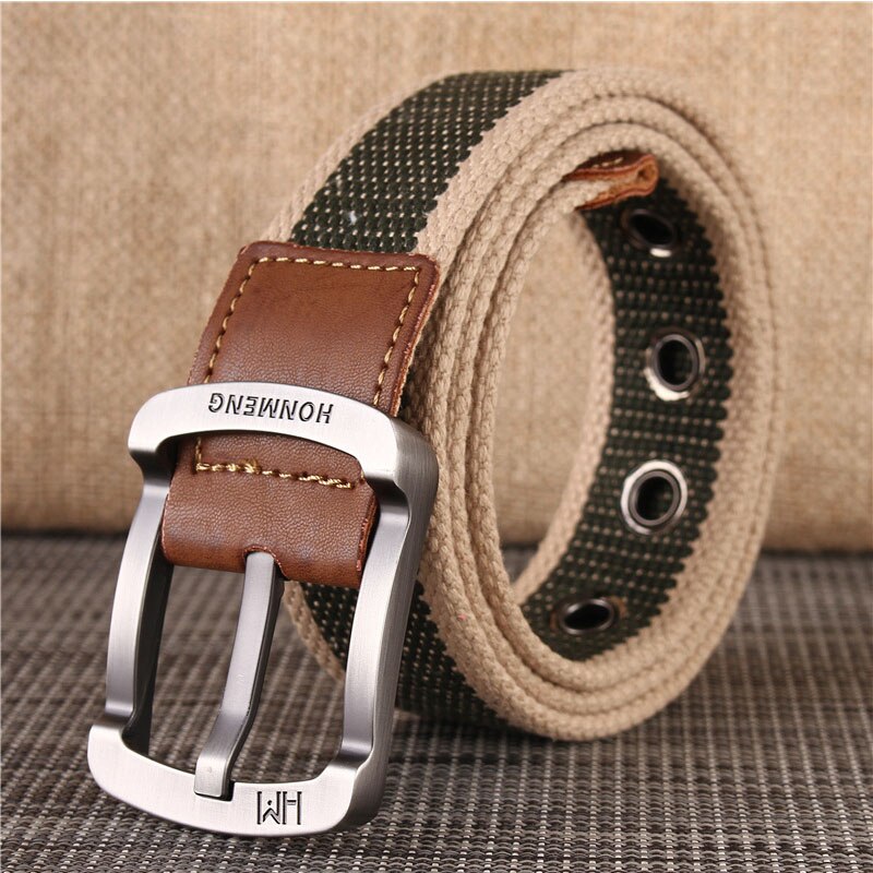 High quality Designer Luxury Brand Canvas Belt Metal Pin Bukcle Fabric Long Belts Men Trouser Multiple Colour Waist Accesories 4