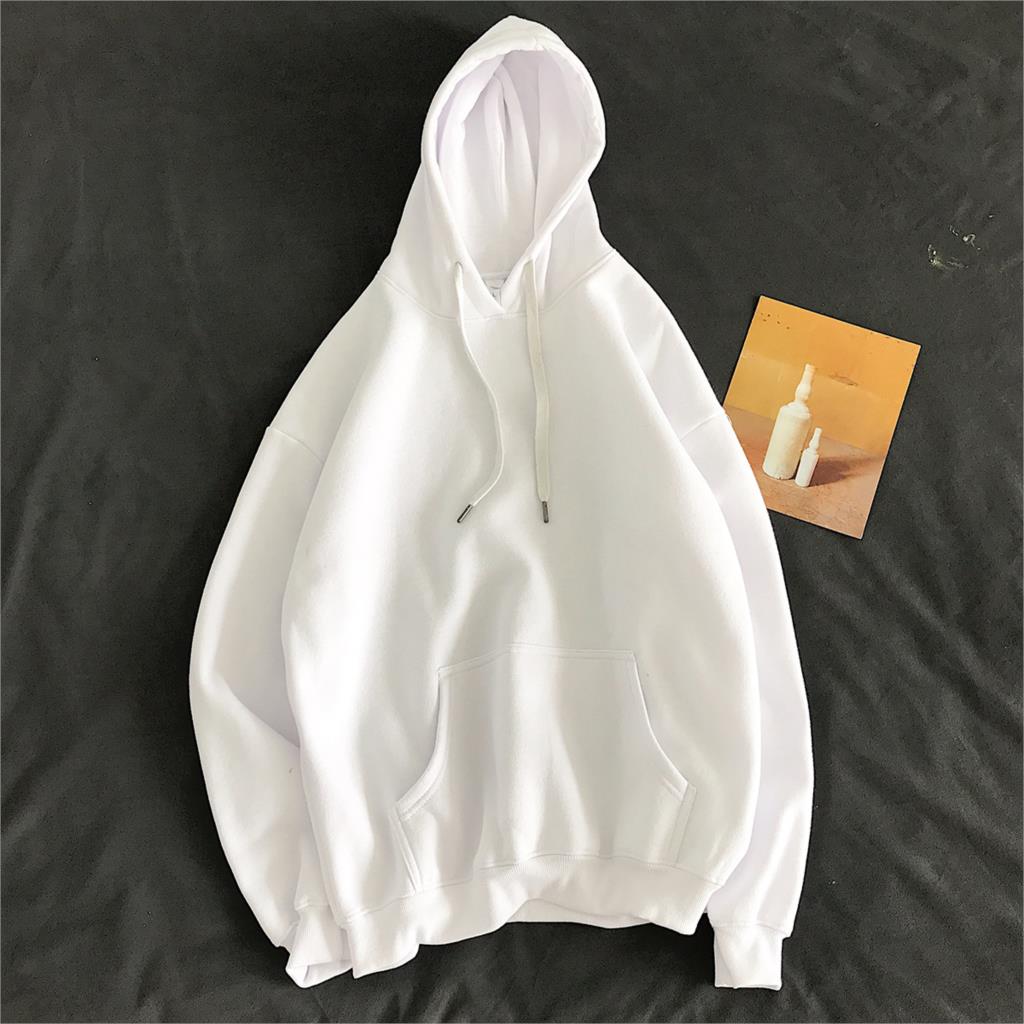 Women Autumn Solid Color Hoodies Couple Long Sleeve Hooded Sweatshirt Men Spring Casual Plus Size Fashion Loose Pullover Tops