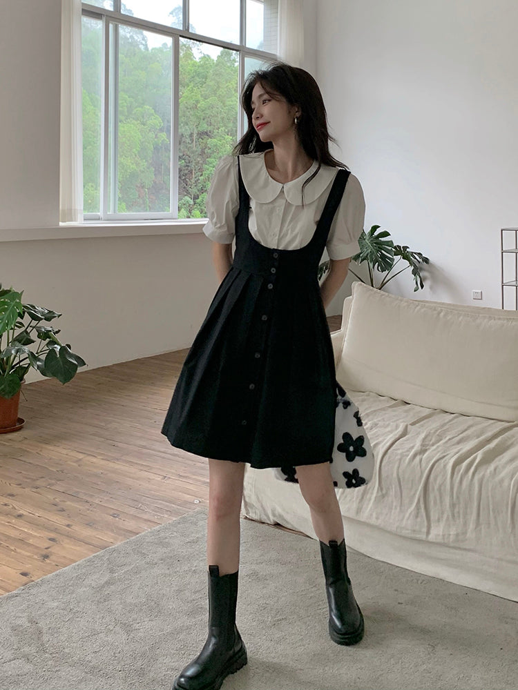 Summer Elegant Dresses Women Casual Short Sleeve Vintage Mini Dress Female Evening Party Dress Kawaii 2 Piece Set Design