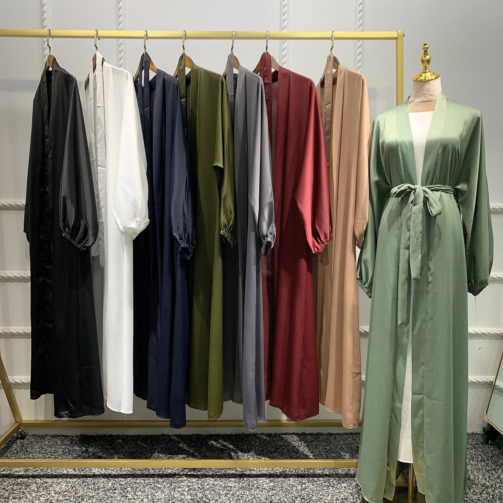 Wepbel Robe Dubai Drawstring Sleeve Dress Abaya Women's Islamic Clothing Hijab Cardigan Islamic Clothing Caftan Kimono Abaya