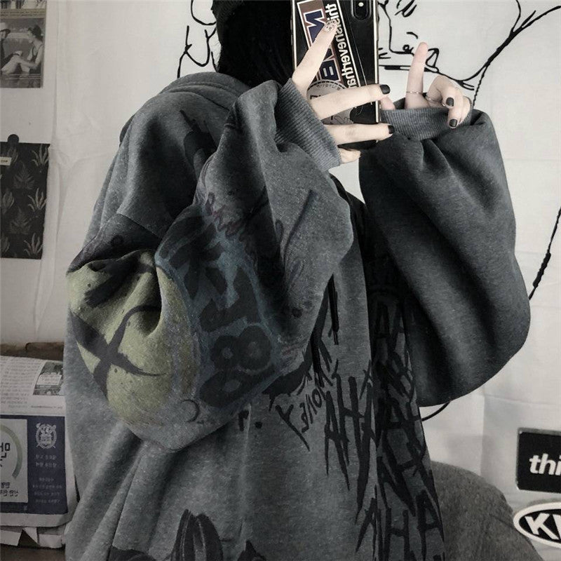 Lizakosht Gothic Japan Cartoon Hip Hop Hoodie Sweatshirt Oversize Women Spring Autumn Funny Punk Hoodies Tops Females Clothes Hoodie Girl