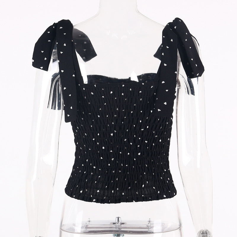 Sexy Cropped top t shirt Bandage Halter Ruched Black Flower tops for women Spring Autumn Ropa mujer Vetement femme Woman clothes