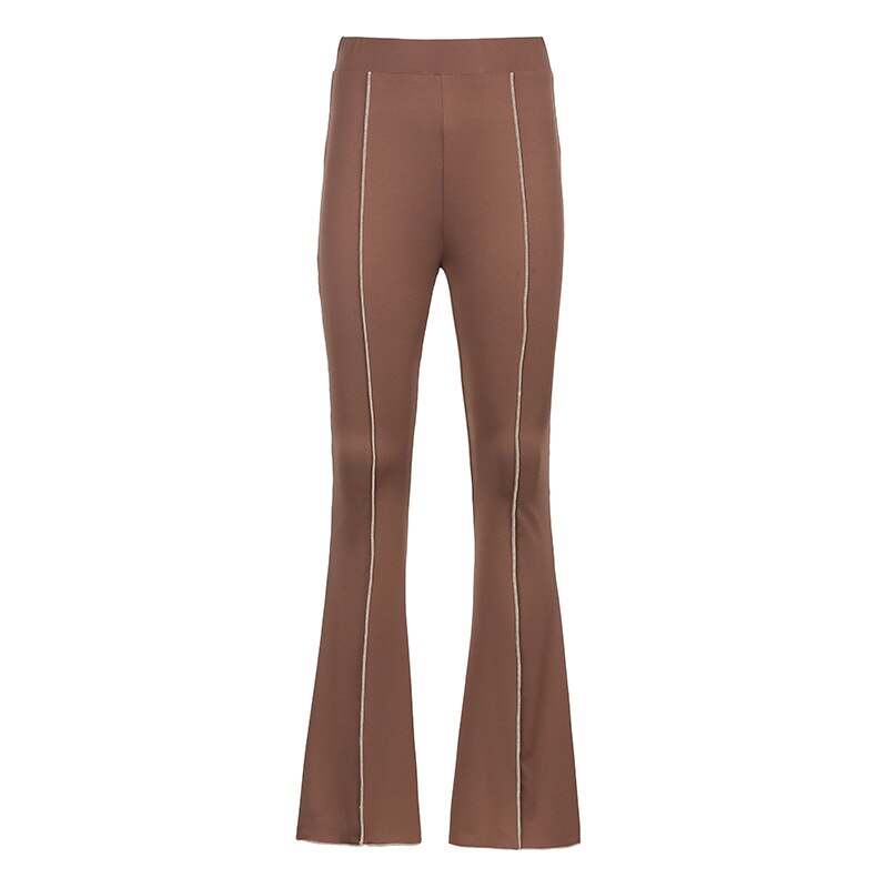 Lizakosht Vintage Y2k Pant Bell Bottom Pants High Waist Trousers Slim Solid Women's Pant Streetwear Flare Pants for Women