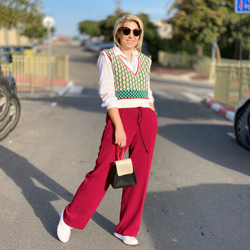 Chic Vintage Argyle Sweater Vest for Women 2021 Autumn Winter Pullover Vest Knitted Vest Sleeveless Jecket Gilet Femme