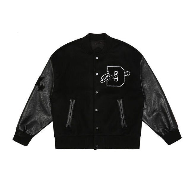 American retro letter embroidery flocking Y2K street hip-hop baseball uniform jacket female new college style couple outfit