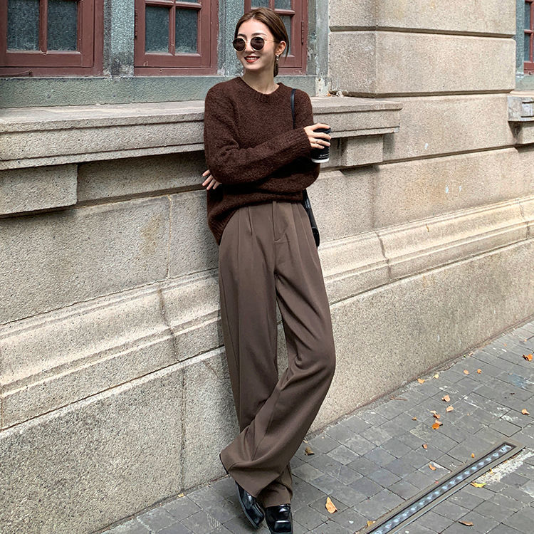 Lizakosht New Arrival Spring Summer High Waist Wide Leg White Pants Women Temperament Long Trouser Casual Street Office Lady Bottoms