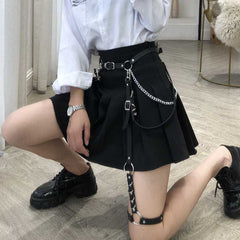 Woman Punk Hiphop Heart Belt Chain Leather Harness Leg Belt Gothic Adjustable Body Waist Strap Girl Dress Jeans Skirt Waistband