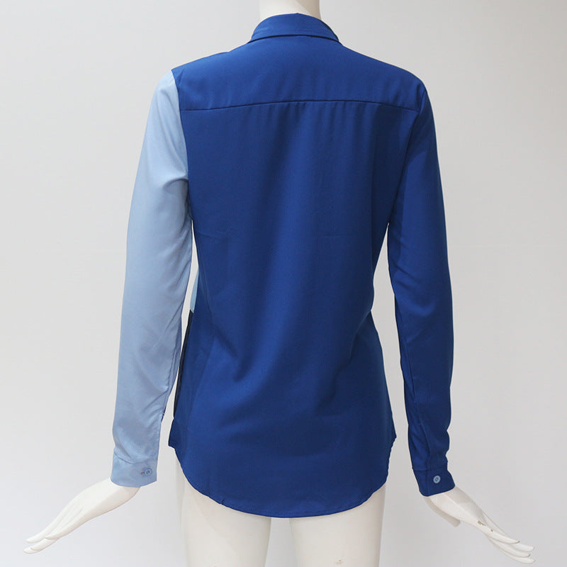 Lizakosht Fashion Women Ladies Long Sleeve Loose Blouse Summer V-Neck Casual Shirts Tops Clothing Turn Down Collar Office Casual Clothes