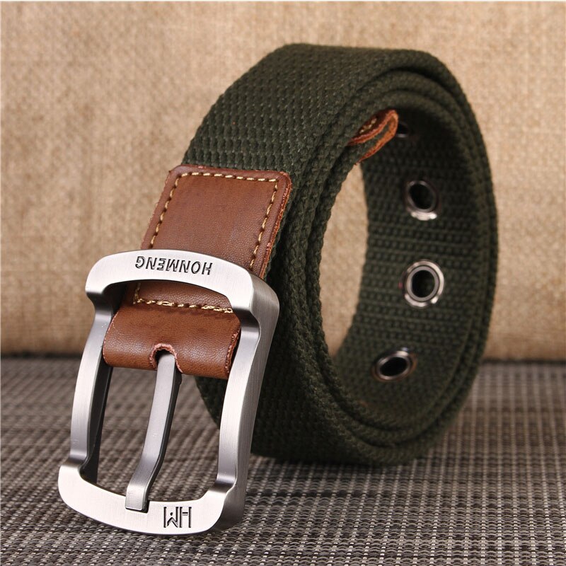 High quality Designer Luxury Brand Canvas Belt Metal Pin Bukcle Fabric Long Belts Men Trouser Multiple Colour Waist Accesories 4