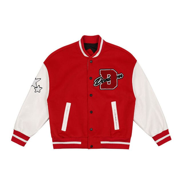 American retro letter embroidery flocking Y2K street hip-hop baseball uniform jacket female new college style couple outfit