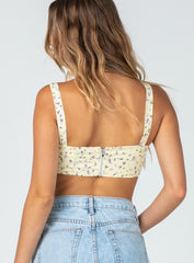 Lizakosht  High Quality Elegant Sexy V-neck Crop Tops Summer Floral Women's Corset Top  Club Party Tee Shirts Mujer