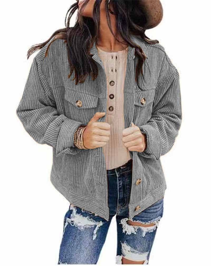 Lizakosht Jackets For Women  Denim Corduroy Camouflage Stitching Jacket Turn-dowm Lapel Vintage Cowgirl jackets coats chaqueta mujer