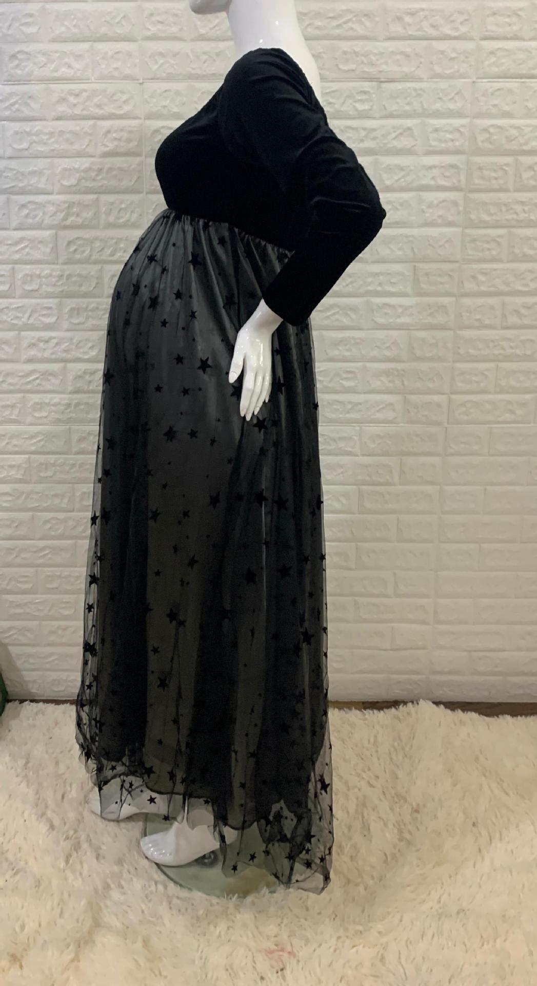 Tulle Maternity Dress for Photo Shoot Pregnancy Long Golden Velvet Dress for Photography Baby Shower Dresses Maternity Dresses
