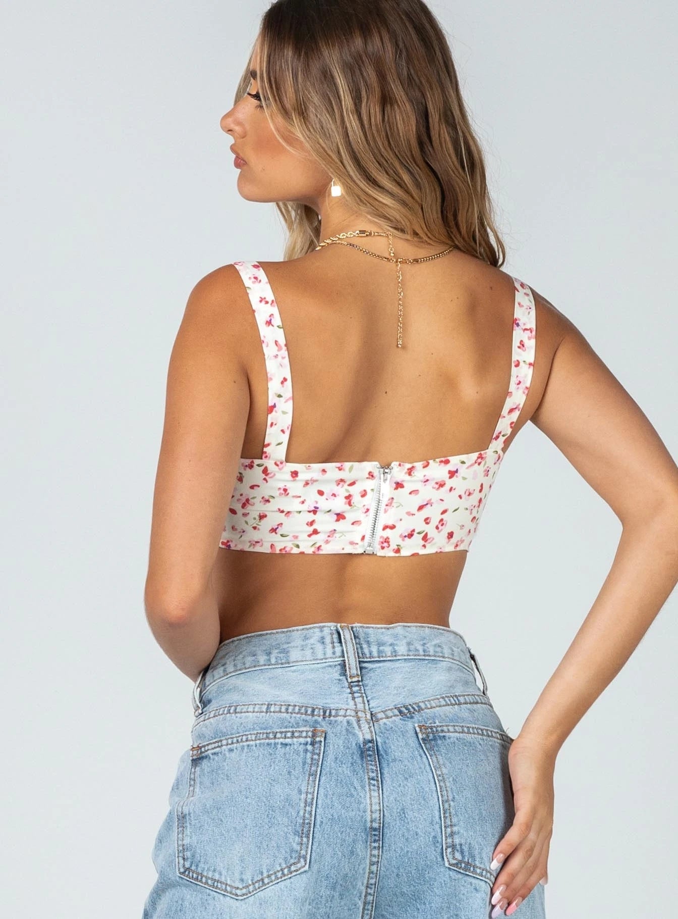Lizakosht  High Quality Elegant Sexy V-neck Crop Tops Summer Floral Women's Corset Top  Club Party Tee Shirts Mujer