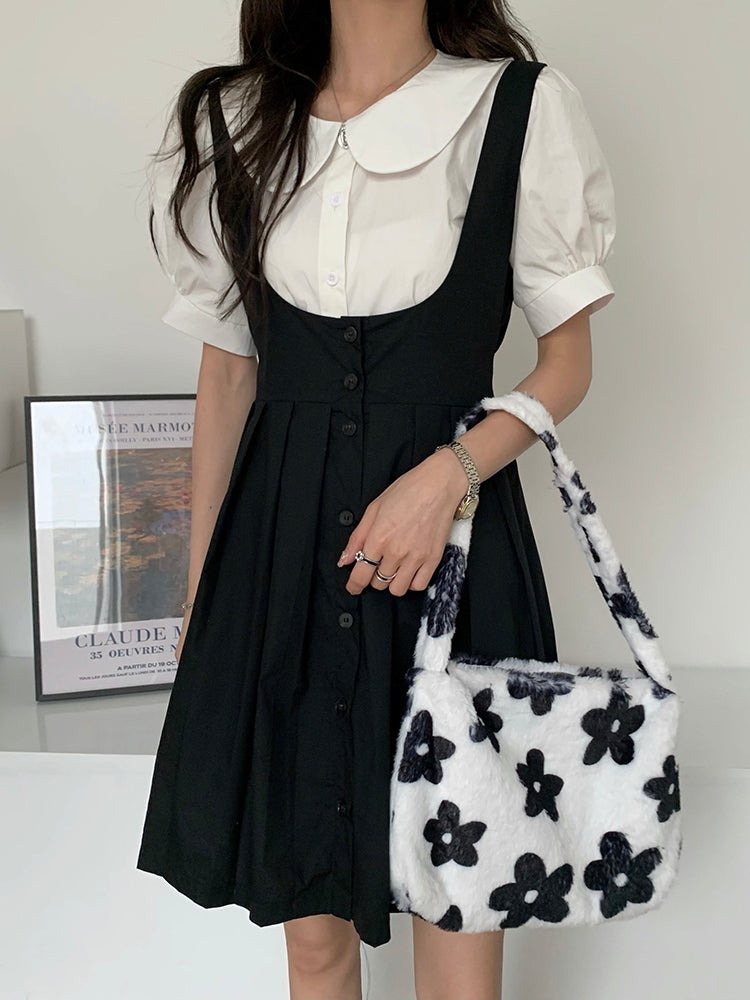 Summer Elegant Dresses Women Casual Short Sleeve Vintage Mini Dress Female Evening Party Dress Kawaii 2 Piece Set Design