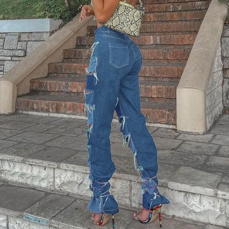 Denim Jeans Woman 2021 Vintage High Waist Jeans Woman Boyfriends Women's Jeans Cut Out Cowboy Denim Pants Vaqueros Mujer