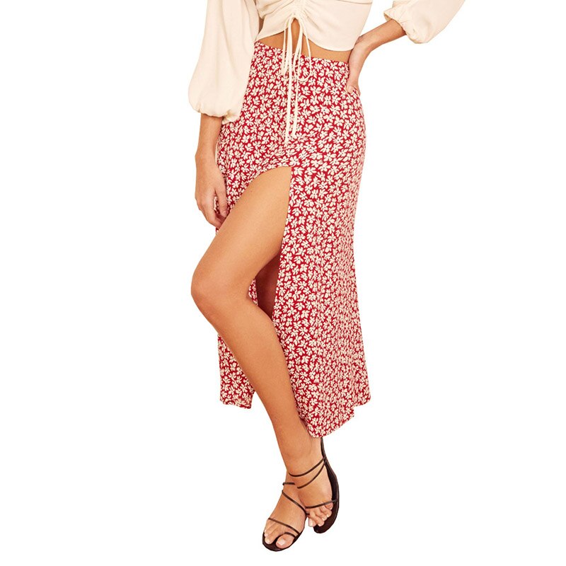 OUSLEE Spring/Summer Woman Summer Split Leopard Skirts Harajuku Chiffon Printing Split Skirts Streetwear Loose Sexy Skirts
