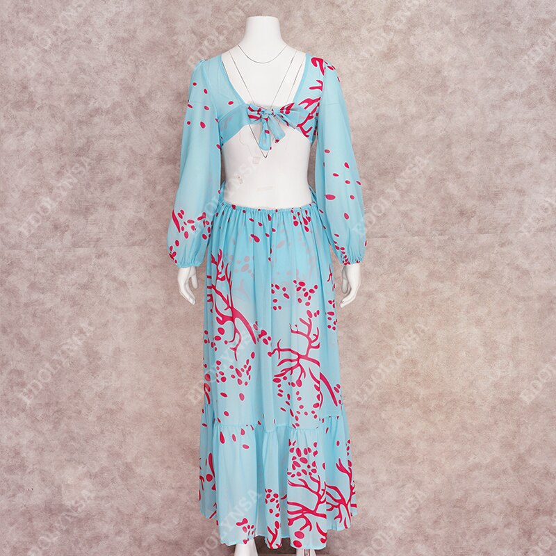 Sexy Bikini Long Sleeve Cover-ups Print Loose Dress 2022 Autumn Women Plus Size Beachwear Swimsuit Cover Up Sarongs A954