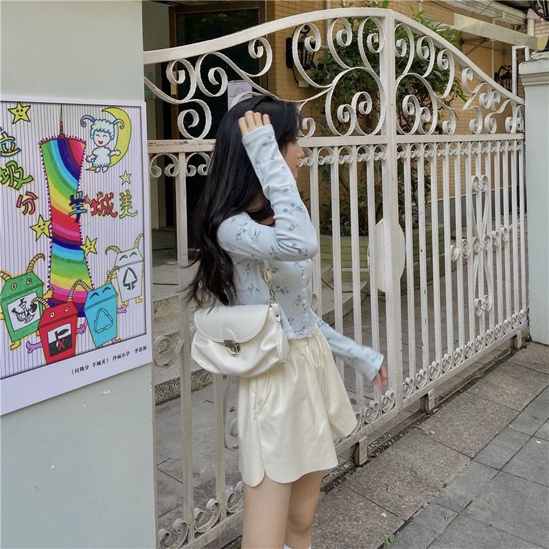 Women Cardigan Sweet Crop Top Design Patchwork Lace Floral Gentle Students All-match Retro Single Breasted Korean Style Chic Ins