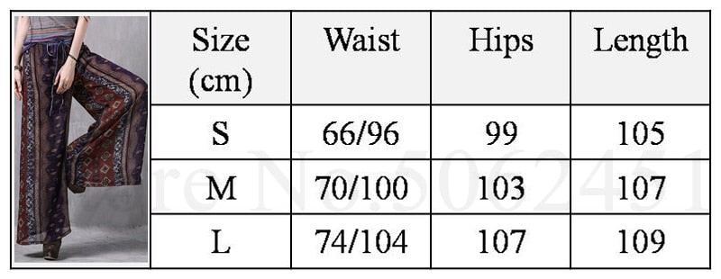 Summer Beach Fashion Bohemian Printed Wide Leg Pants Women Casual Cotton Linen Bottoms Thailand India Retro Split Loose Trousers