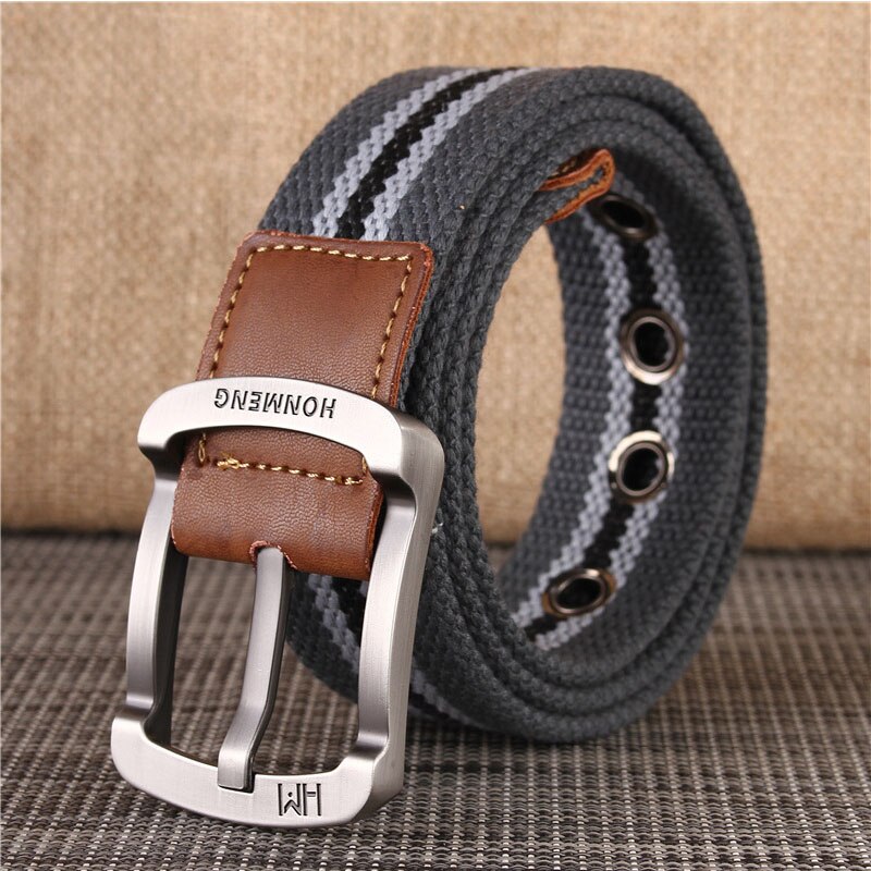 High quality Designer Luxury Brand Canvas Belt Metal Pin Bukcle Fabric Long Belts Men Trouser Multiple Colour Waist Accesories 4