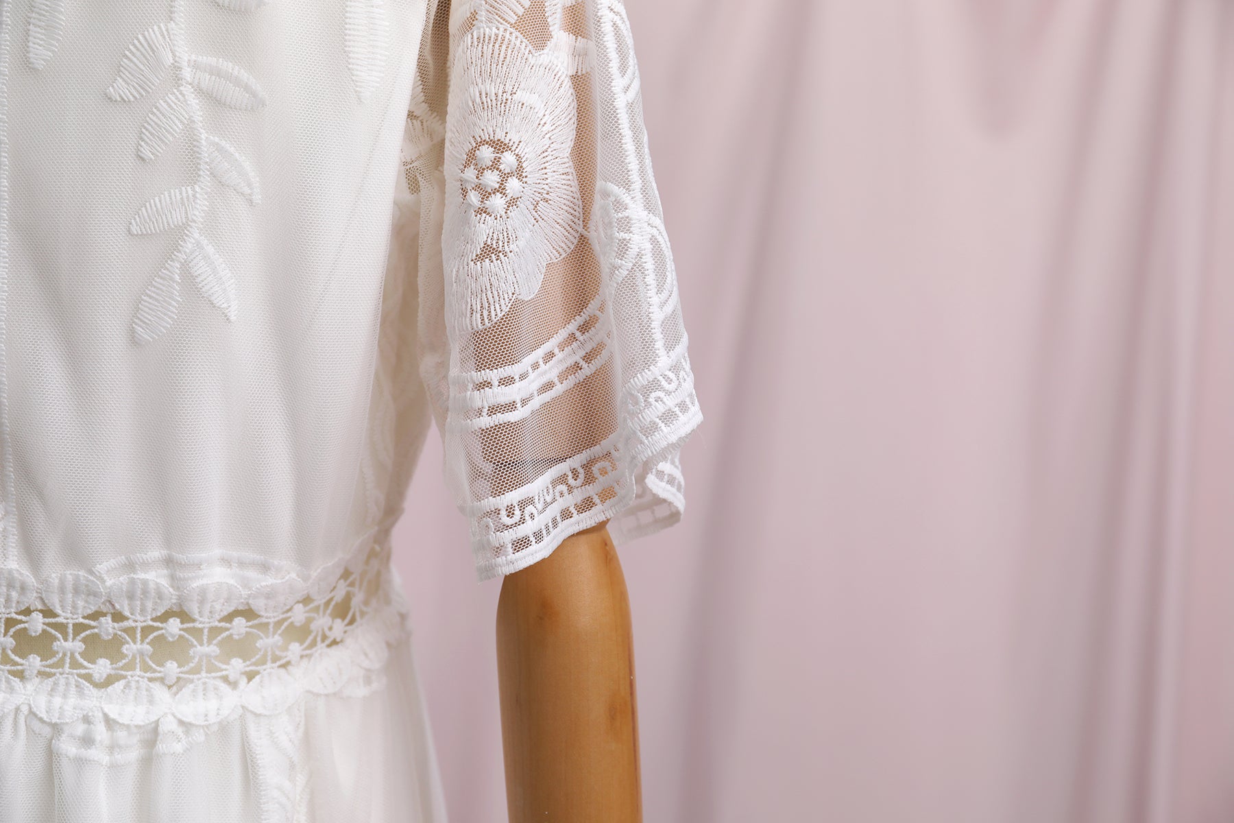 Summer Boho Women Maxi Dress Loose Embroidery White Lace long Tunic Beach Dress Vacation Holiday Women Clothing