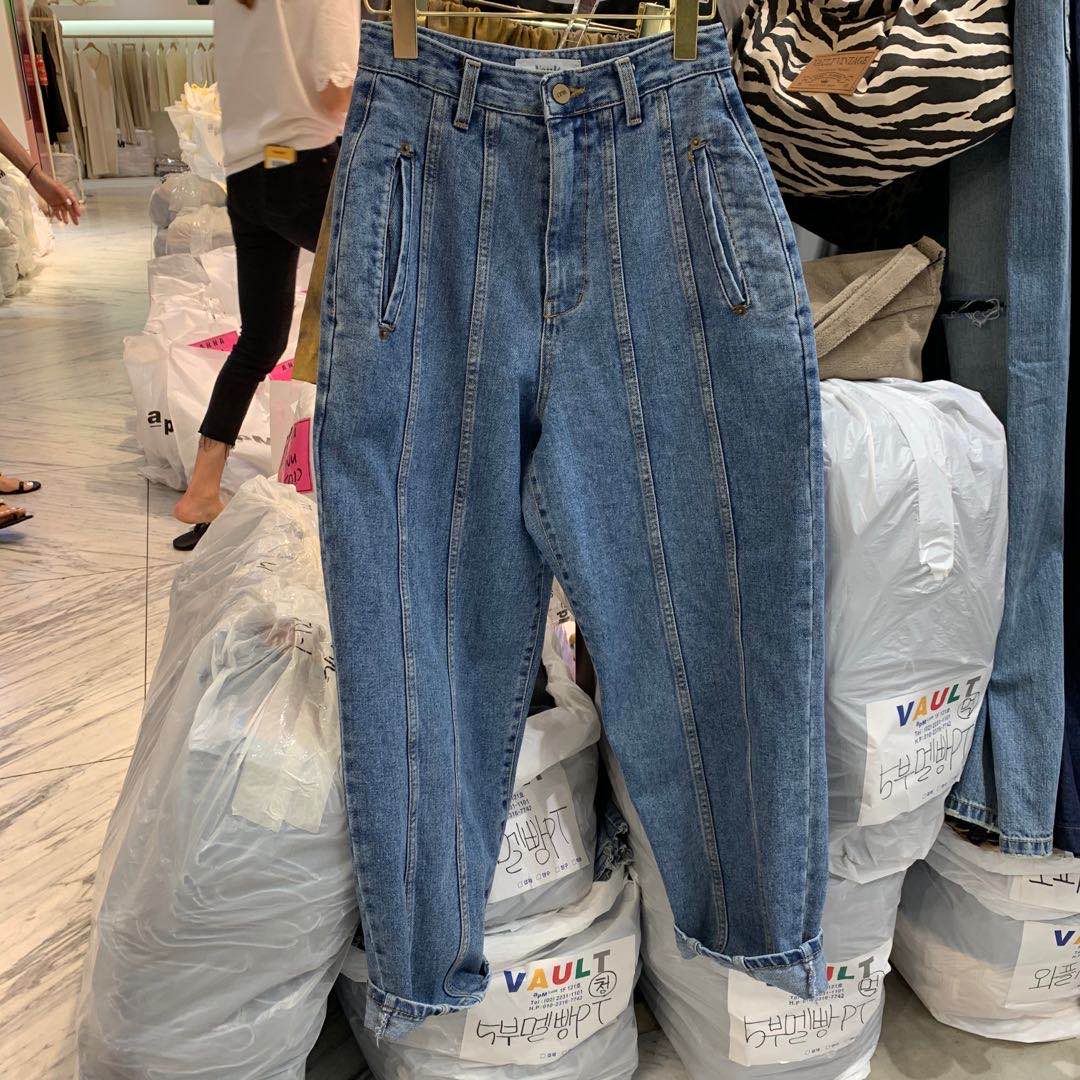 High Waist Jeans Women Harem Pants Korean Style Outfits Casual High Street Denim Trousers Pantalon Femme Vintage Jeans