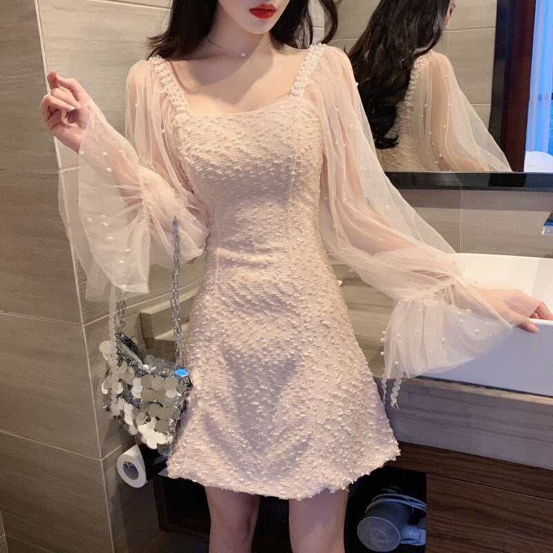 Bella Philosophy Wonder Beauty Charming Sweetheart long Sleeve Tulle Short Dresses  Sexy  Party Prom Gowns Vestidos De Gala