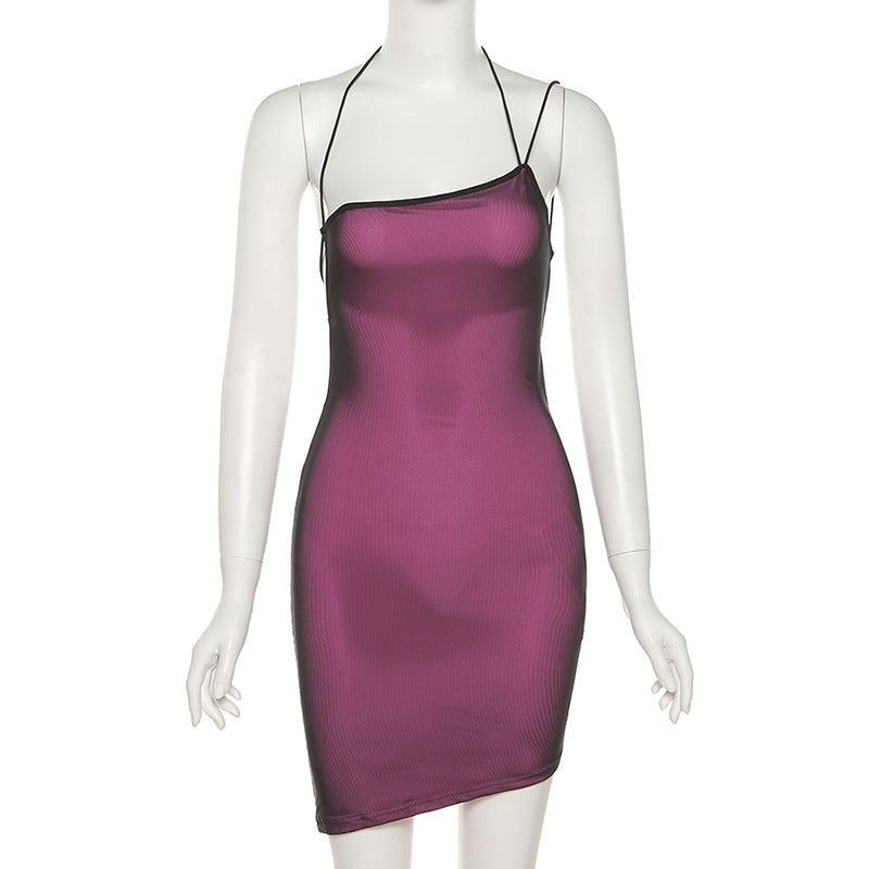 Lizakosht  Mesh Halter Tie Up Baddie Dresses For Women 2021 Summer Casual Street Style Sexy Backless Sleeveless Mini Dress Female Hot