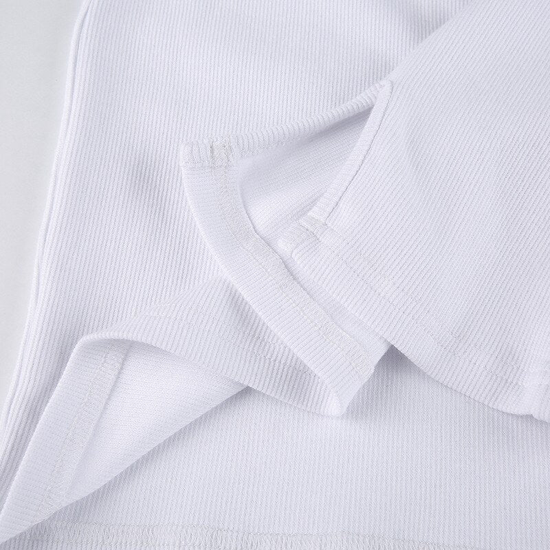 Womens Dresses New Arrival Summer Preppy Style Turn-Down Collar Tie Short Sleeve Slit Tshirt Dress 2000s Tight Knit White Dress