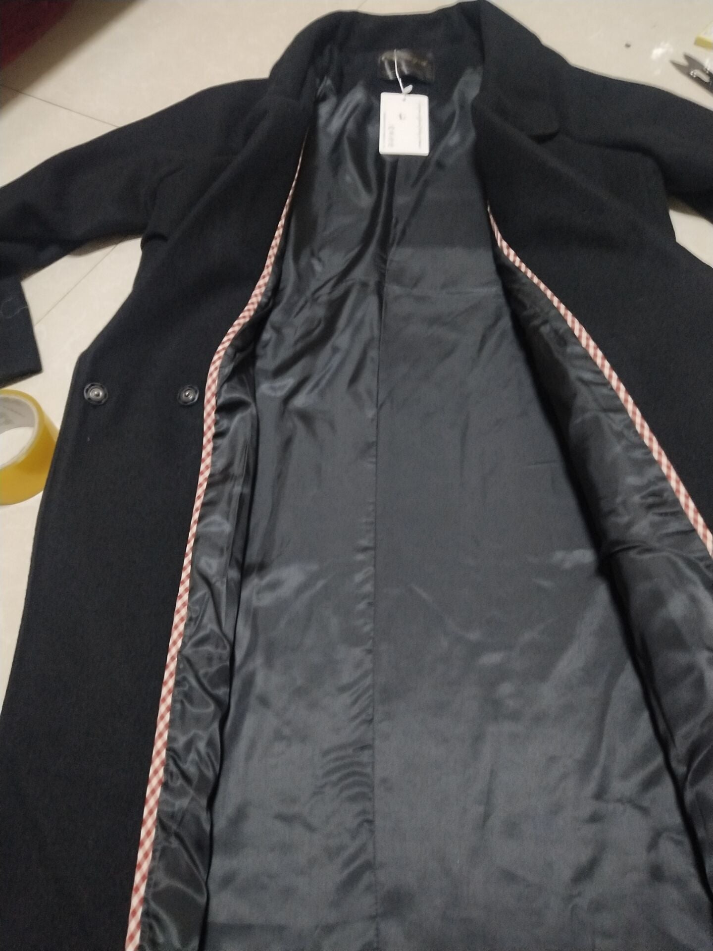 Fall/Winter 2021black woolen coat women's fashion coat loose belt temperament is thin casual wool coat trench  Office Lady Long