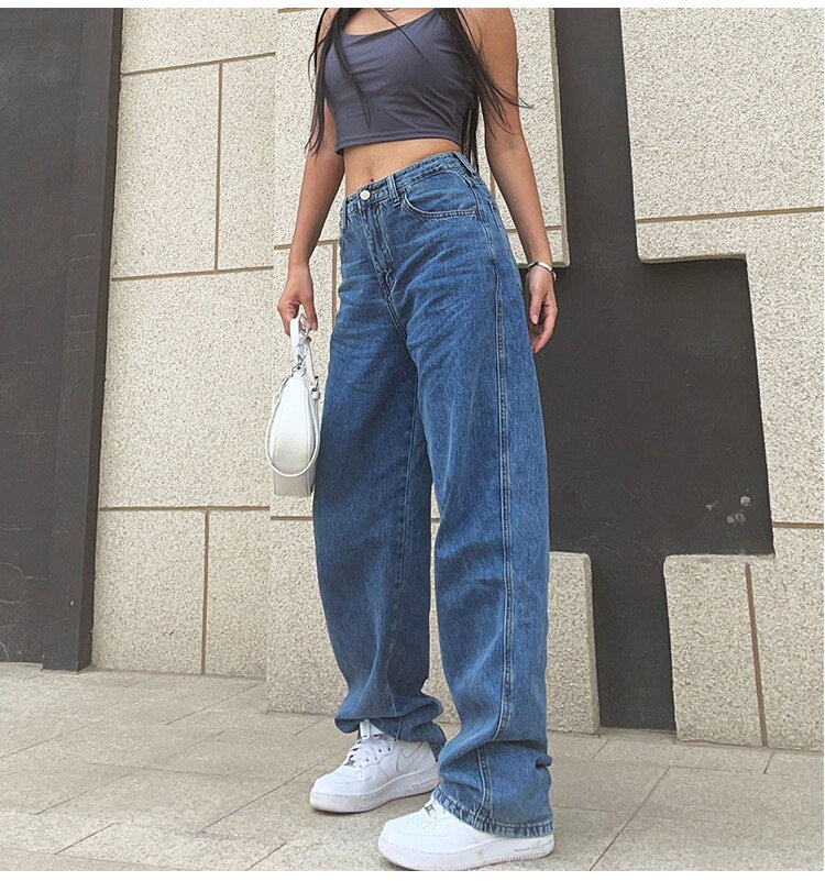 New style jeans retro brown high waist high stretch bootcut jeans women y2k baggy wide leg jeans vintage streetwear