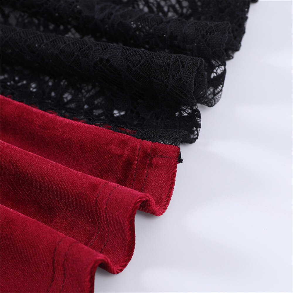 Gothic Dark Mesh Midi Dress Women Victorian Costume Velvet Robe Renaissance Witch Medieval Dresses Cosplay Wizard Halloween Y2k