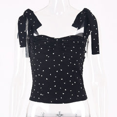 Sexy Cropped top t shirt Bandage Halter Ruched Black Flower tops for women Spring Autumn Ropa mujer Vetement femme Woman clothes