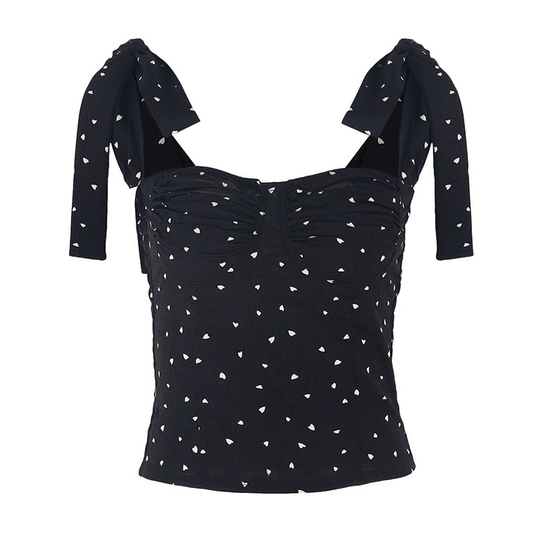Sexy Cropped top t shirt Bandage Halter Ruched Black Flower tops for women Spring Autumn Ropa mujer Vetement femme Woman clothes