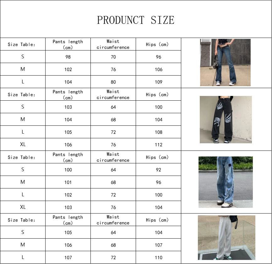 Retro streetwear fashion sexy women's low-rise slim jeans women's flared pants low-rise jeans y2k pants